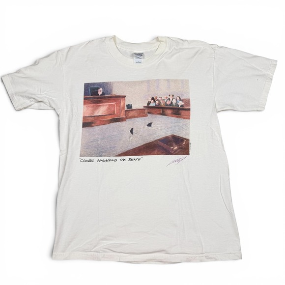 Gildan Other - Jeff Leedy Counsel Approaching The Bench Shark Lawyer Humor Size L T-Shirt White